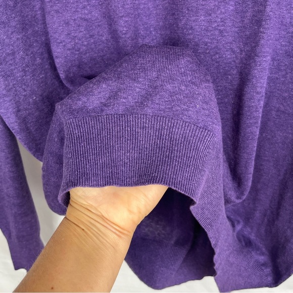 BANANA REPUBLIC Men's Purple Silk Linen Blend V-Neck Sweater Preppy Casual Large - Picture 7 of 9